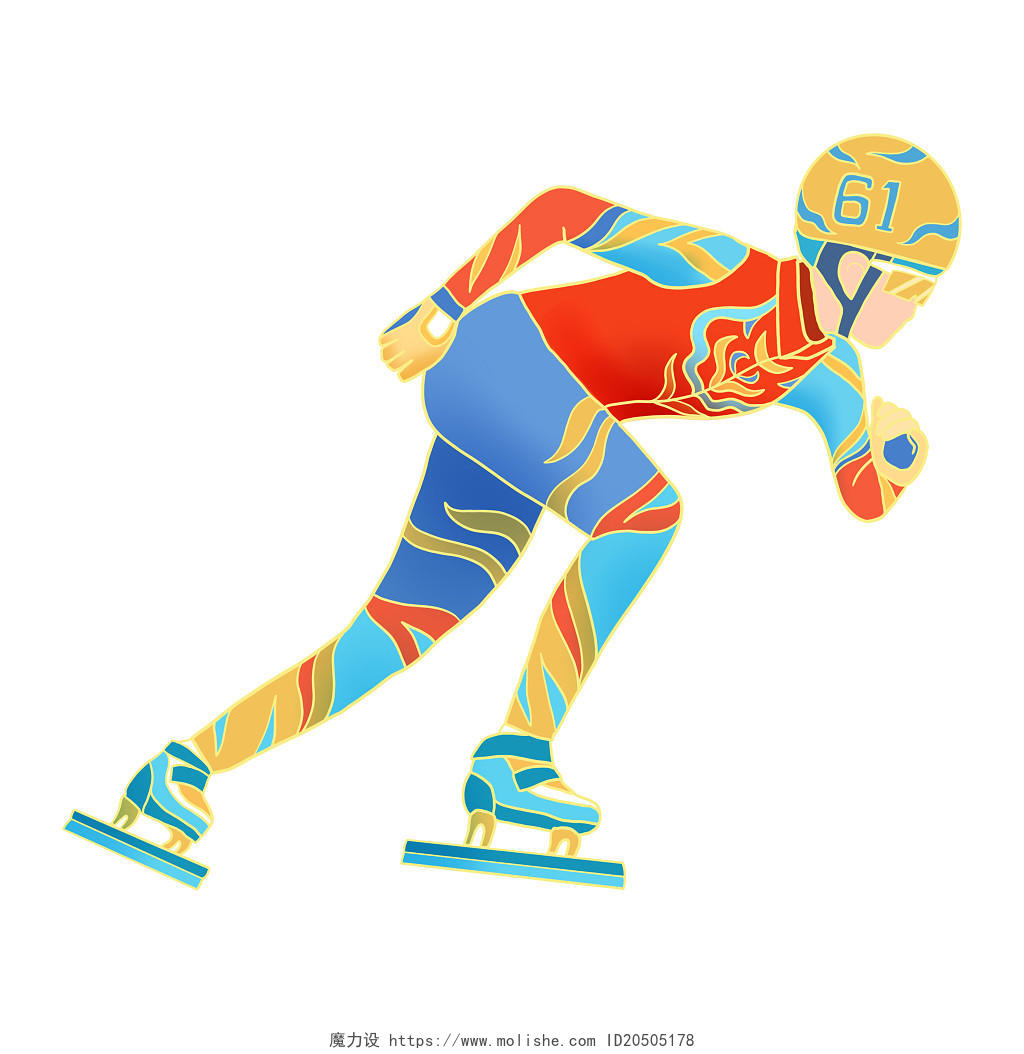 手绘卡通冬奥会运动员原创素材冬奥会元素